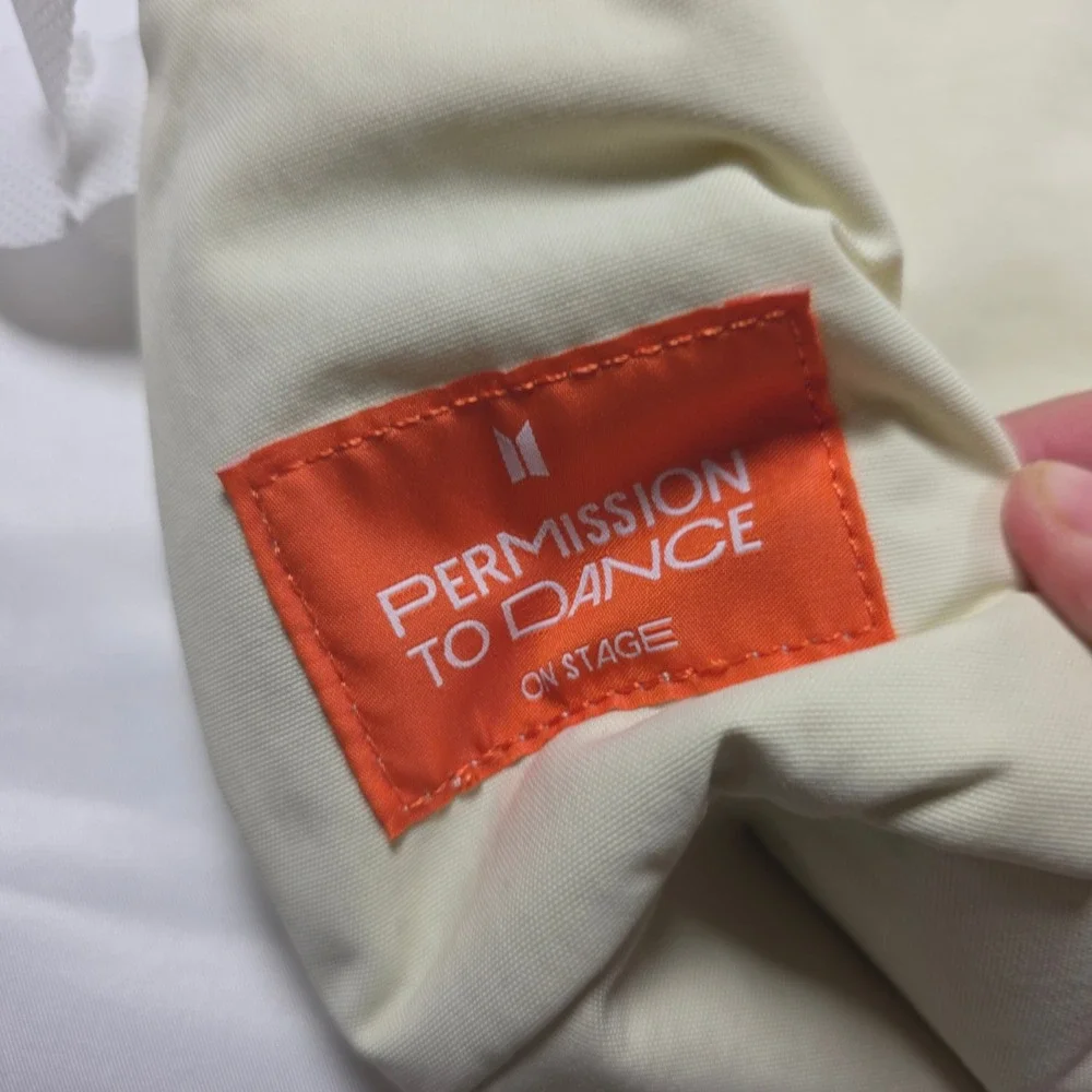 BTS Permission to Dance On Stage Official Backpack Cream Orange K-pop Merch Bag